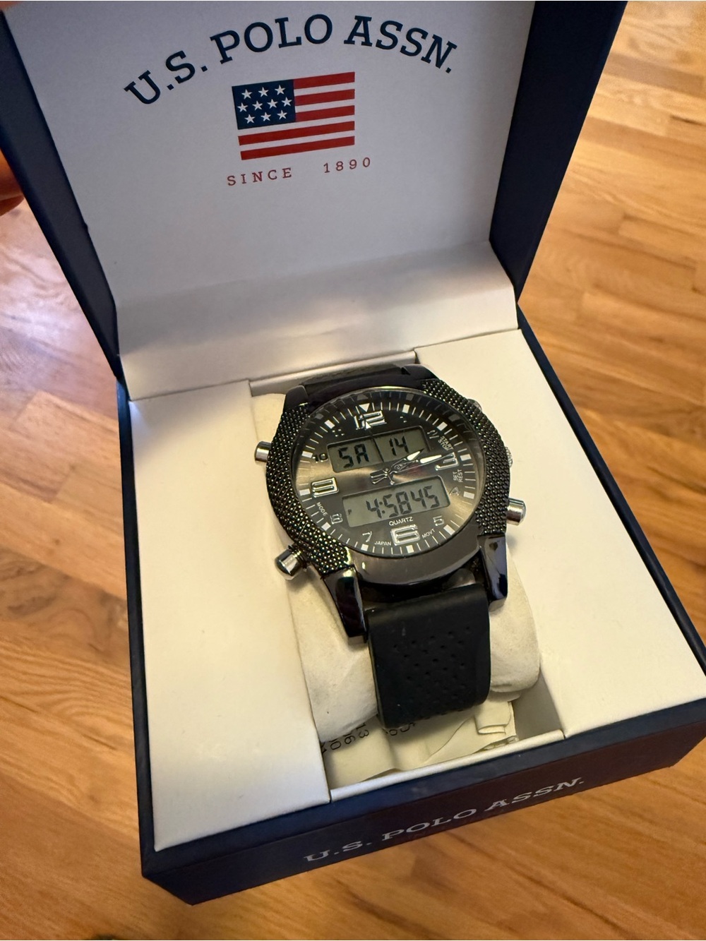 U.S. Polo Assn. Black Digital-Analog Men's Watch Perfect Father’s Day gift! NEW